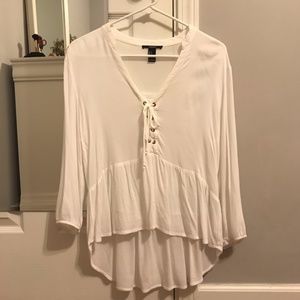 Forever 21 White flowy boho top.